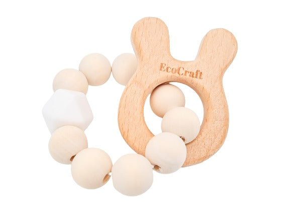 EcoCraft Bunny Teether - White