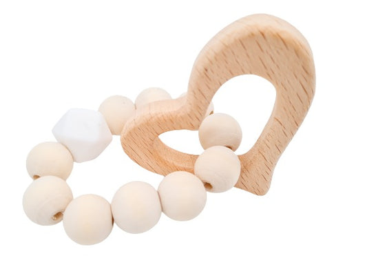 Ecocraft Heart Teether - White